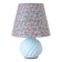 Recycled vintage lamp — twisted blue ceramic base, floral shade