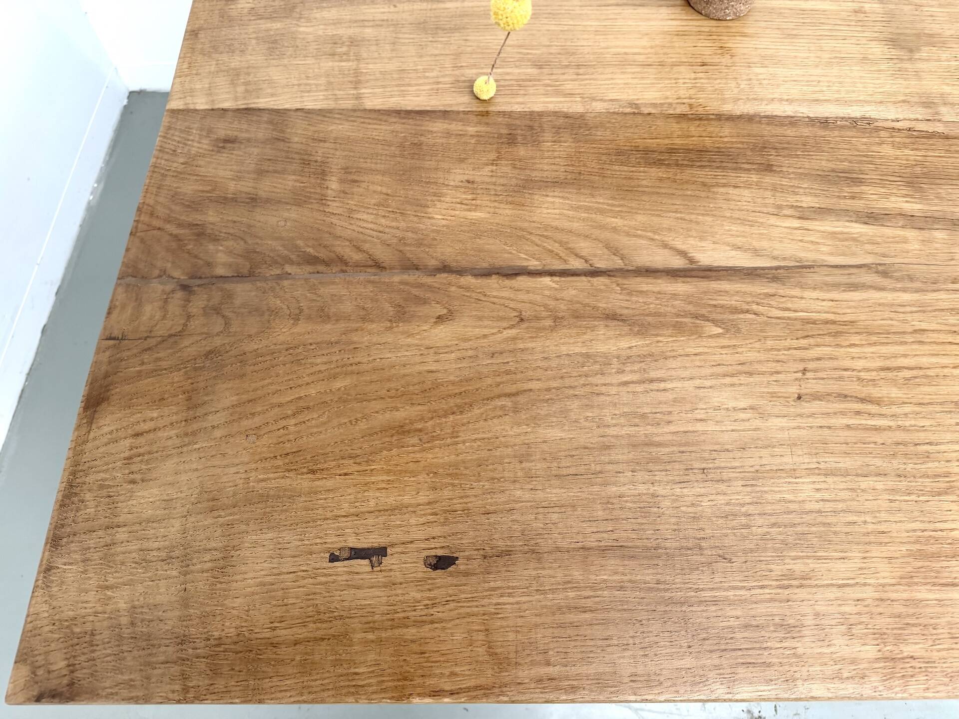 Very large farmhouse table in solid oak, 1950s – L300 cm