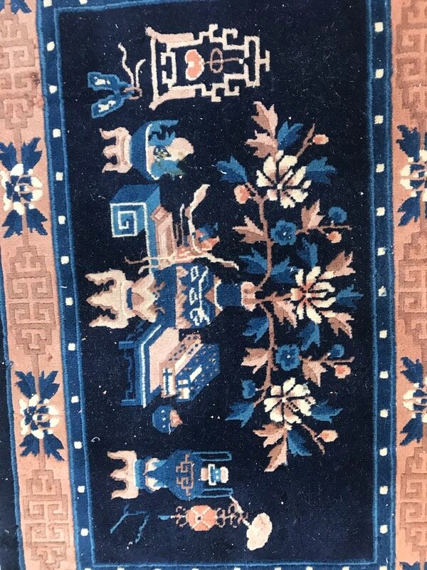 Petit tapis vintage chinois fait main
