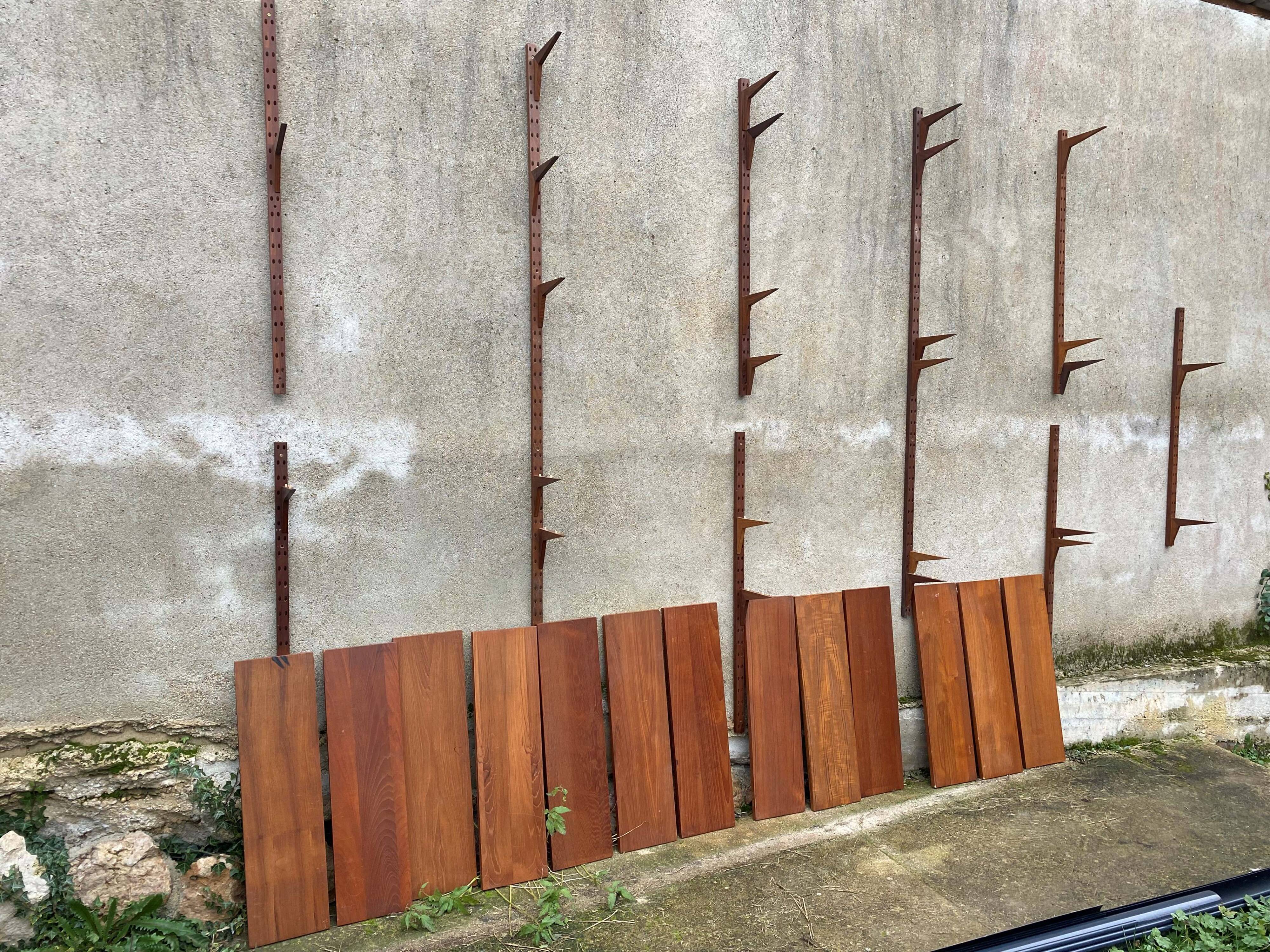 Scandinavian teak bookcase Poul Cadovius 50 vintage