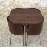 Ikea table late 20th century fusion model in dark wood and chrome legs