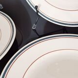 Set of semi-hollow ceramic plates from St Amand