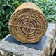 Large rattan basket brass Gabriella Crespi 1960s
