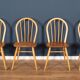 Retro Blonde Ercol Model 383 Dining Table & Four Model 370 Windsor Kitchen Dining Chairs