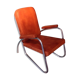 Modernist armchair in leather and chrome - 1940