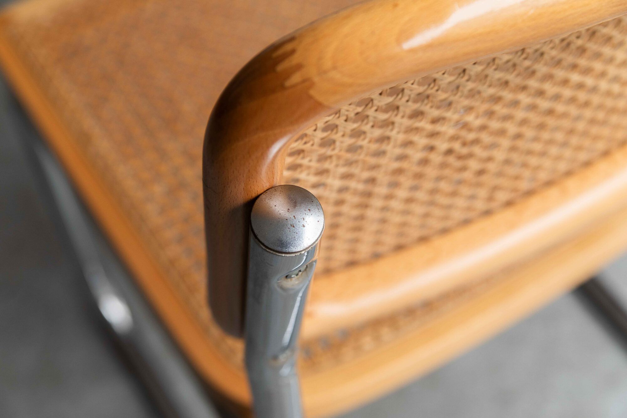 Set of 7 'Cesca' dining chairs by Marcel Breuer.