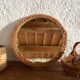 Old wicker rattan mirror 29cm