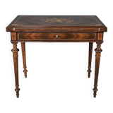 Table à système en marqueterie, style louis xvi – 2ème moitié xixe