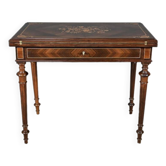 Marquetry system table, louis xvi style – 2nd half of the 19th century