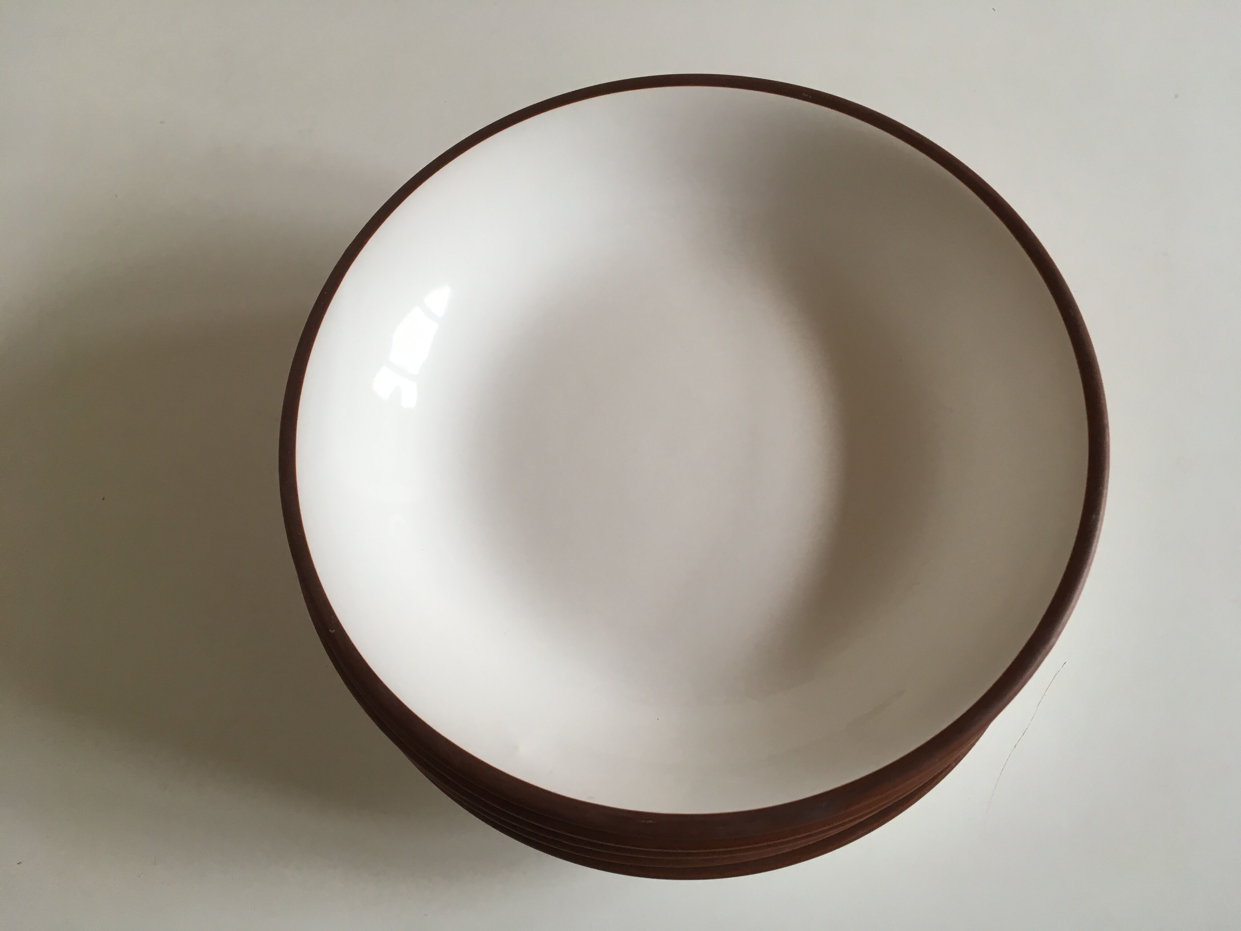 Set 6 plates enamelled earth cap Siena from KMK 1965