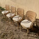 4 curved wooden dining chairs
