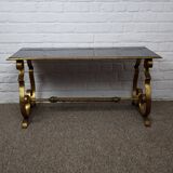 Table basse fer forgé doré