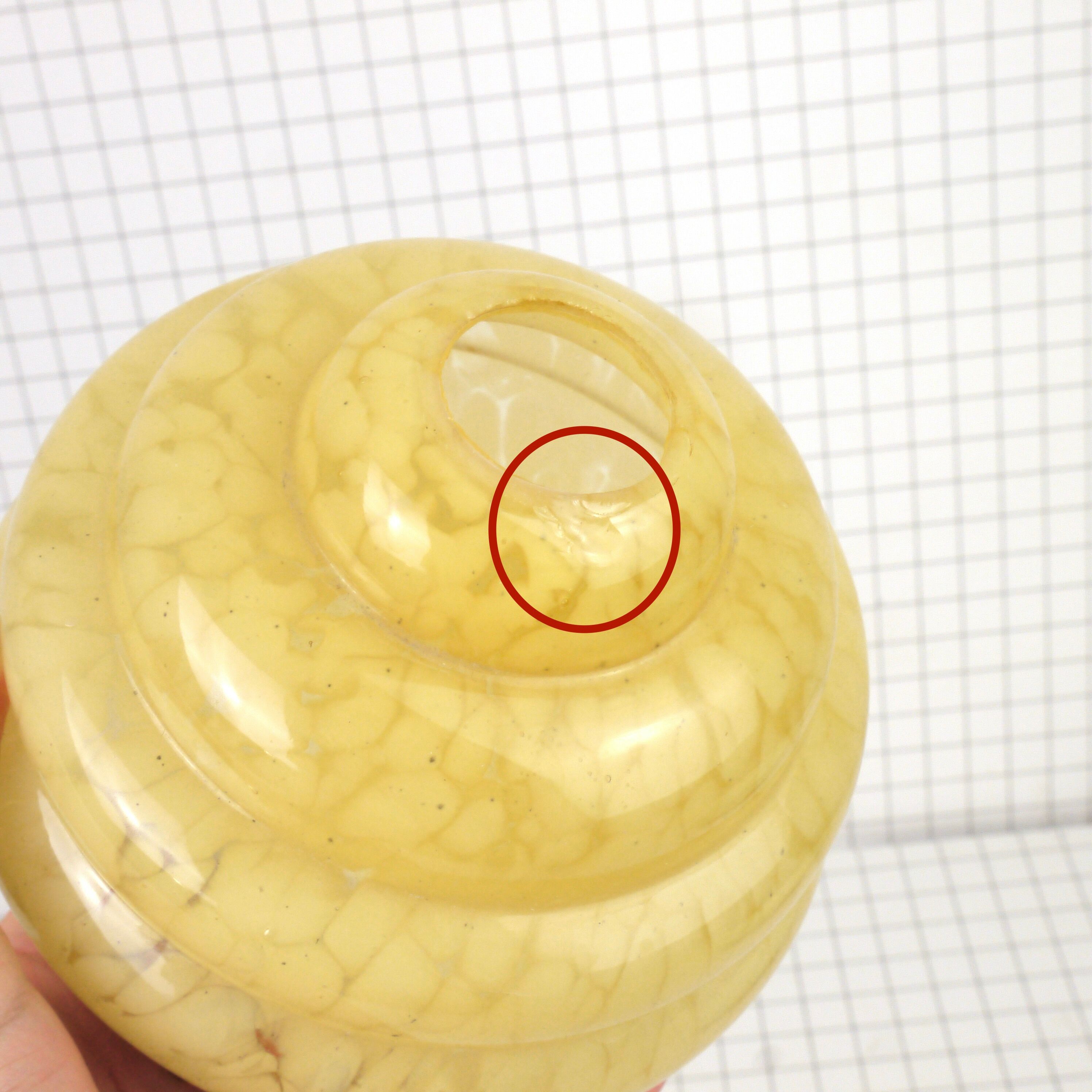 Round yellow Clichy glass lampshade