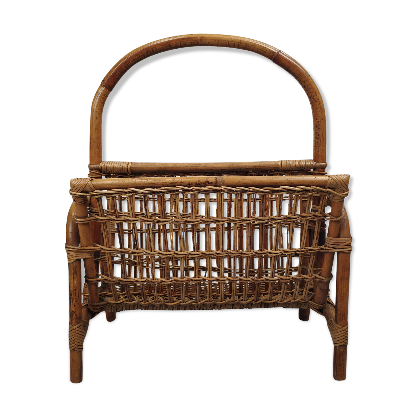 Vintage bamboo magazine holder
