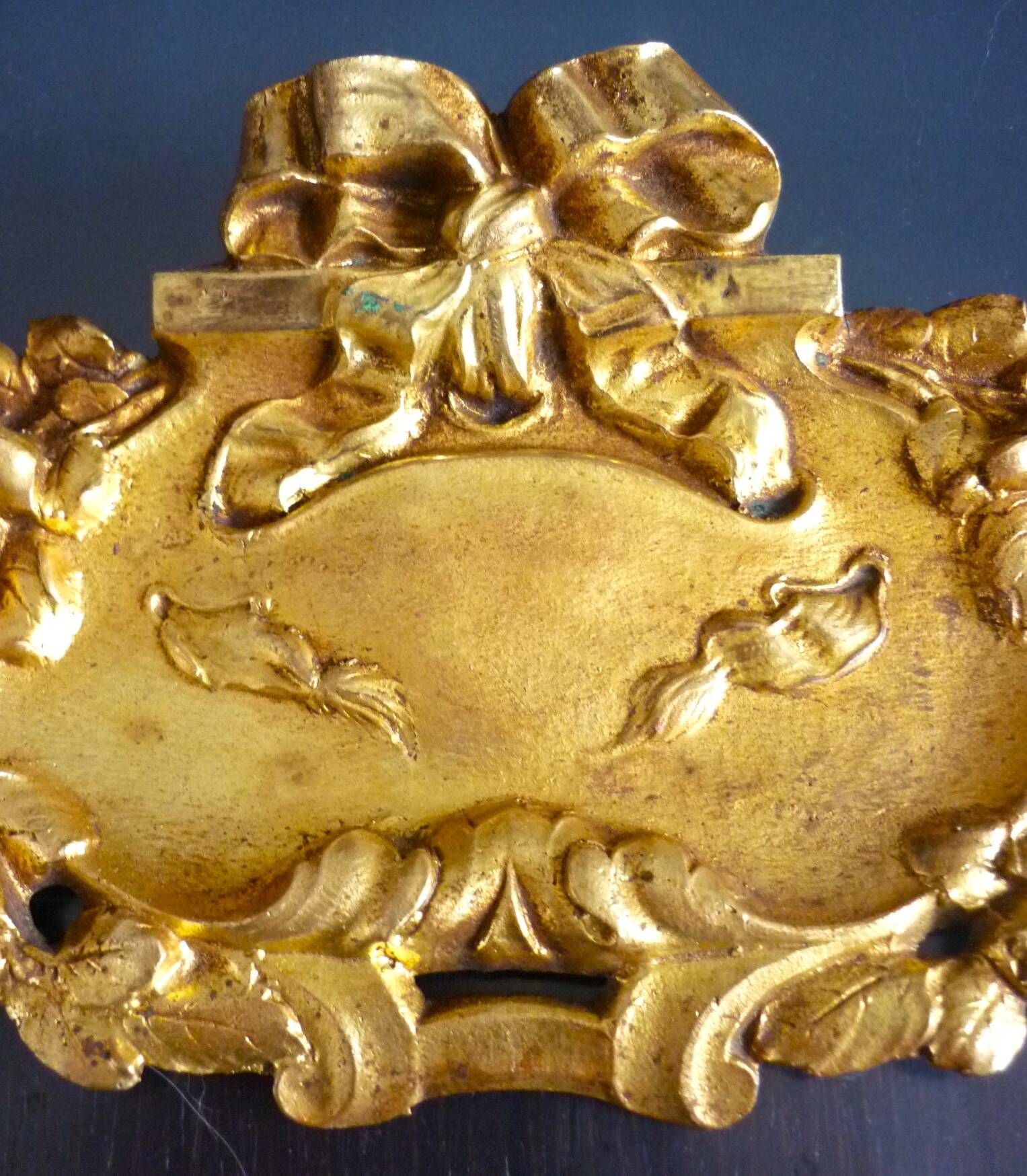 Fronton, bronze doré, ornement pour miroir, meuble, signé Jacquet Grelier