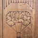 Art deco wardrobe in raw oak with bevelled mirror.