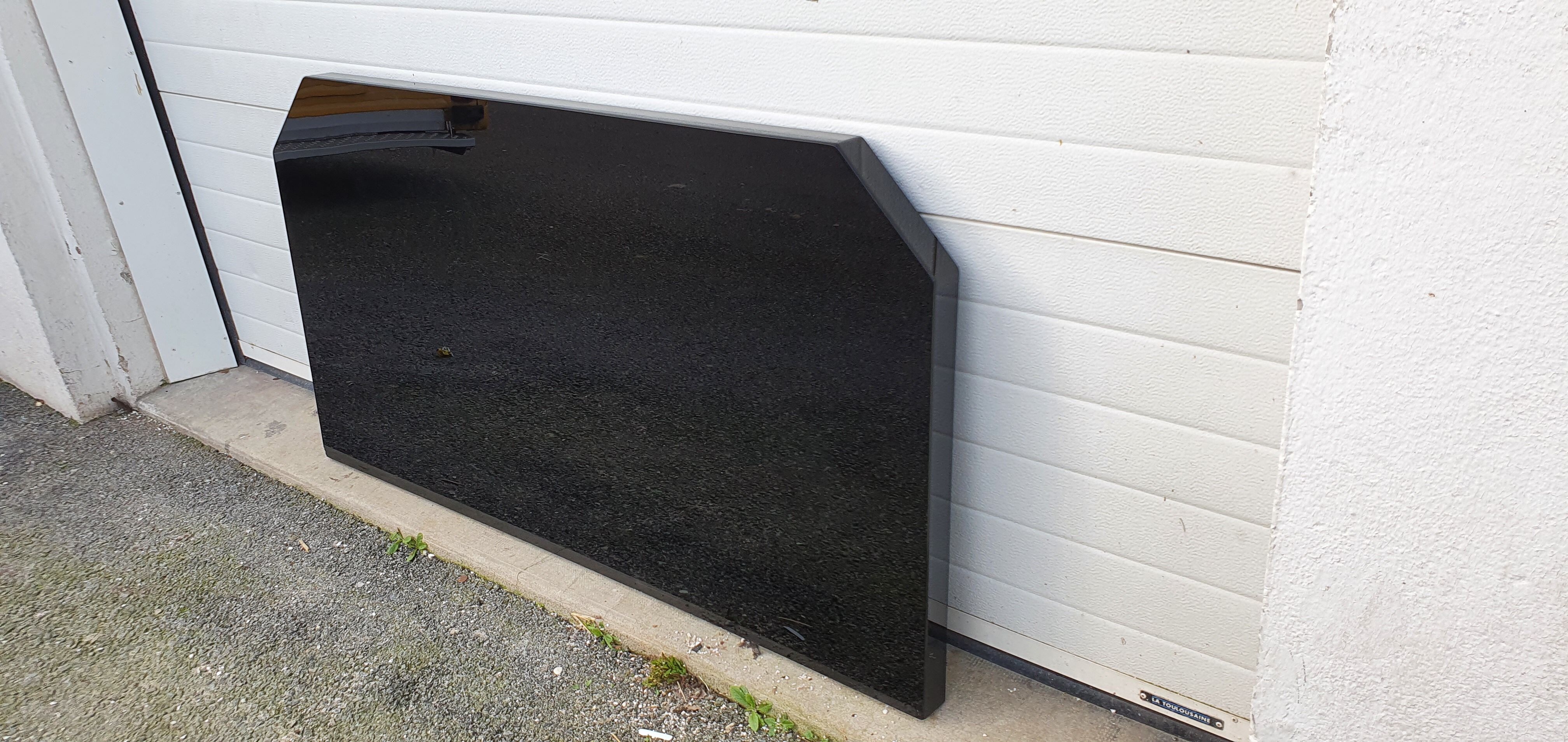 David Lange headboard in black lacquer wood from 1980