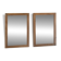 Pair of vintage antique mirrors in raw solid wood.