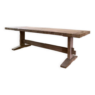 Antique solid oak farmhouse table - HED 250 x 100 cm