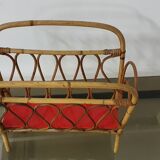 Magazine door in rattan and formica