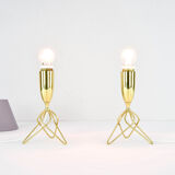 Pair of danish mid-century modern tripod table lamps Eric Merthen