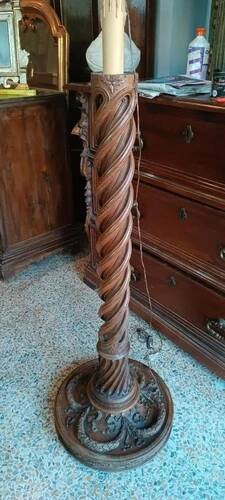 Large floor lamp, column, antique lamp from the early 19th century, Empire style.