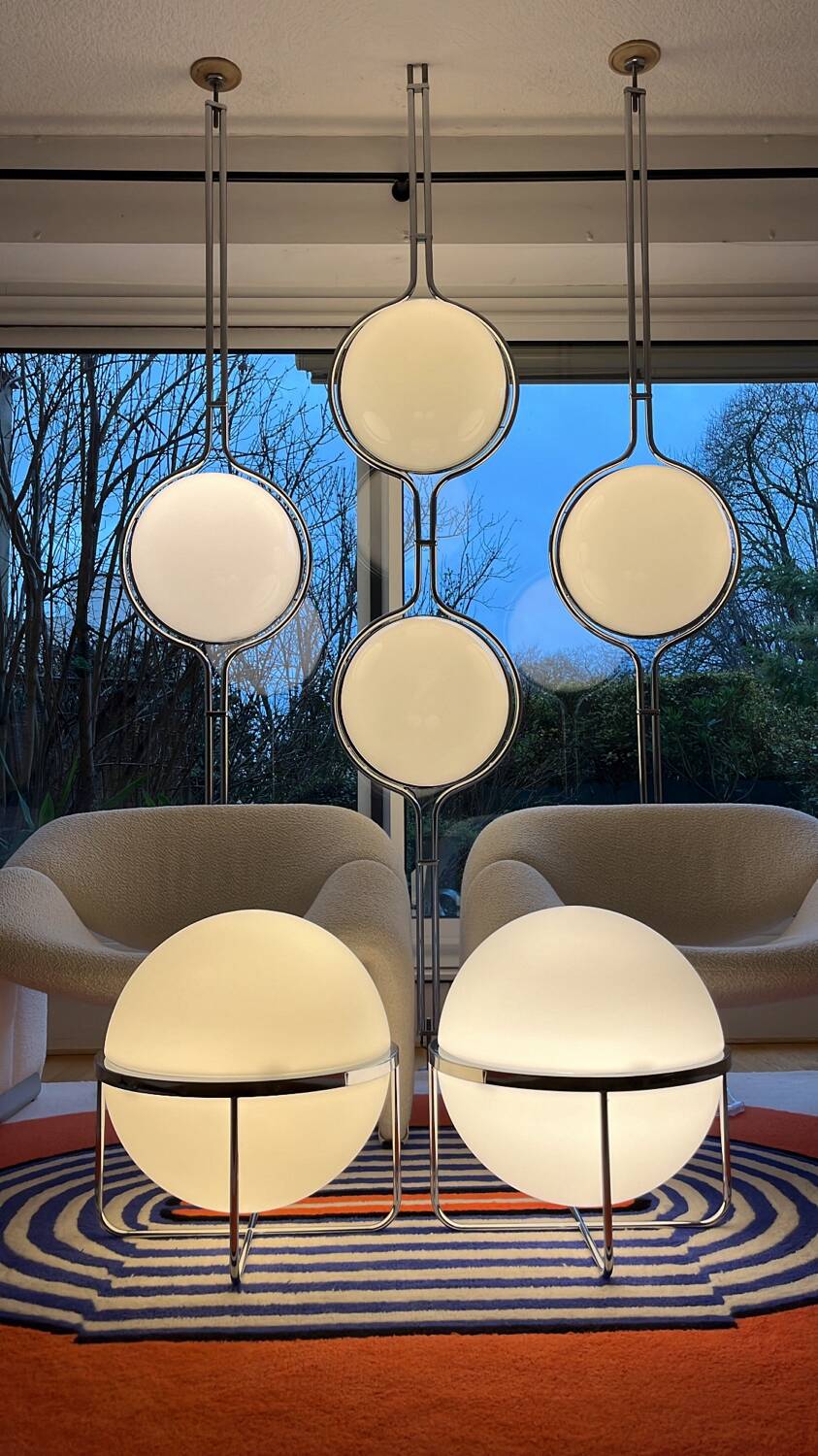 Garrault Delord Prisunic Monoprix design lamp limited edition 210 copies signed vintage Space Age opaline