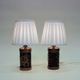 Tablelamp pair Fibula in brown glazed ceramic by Carl Harry Stålhane - Sweden 1960s