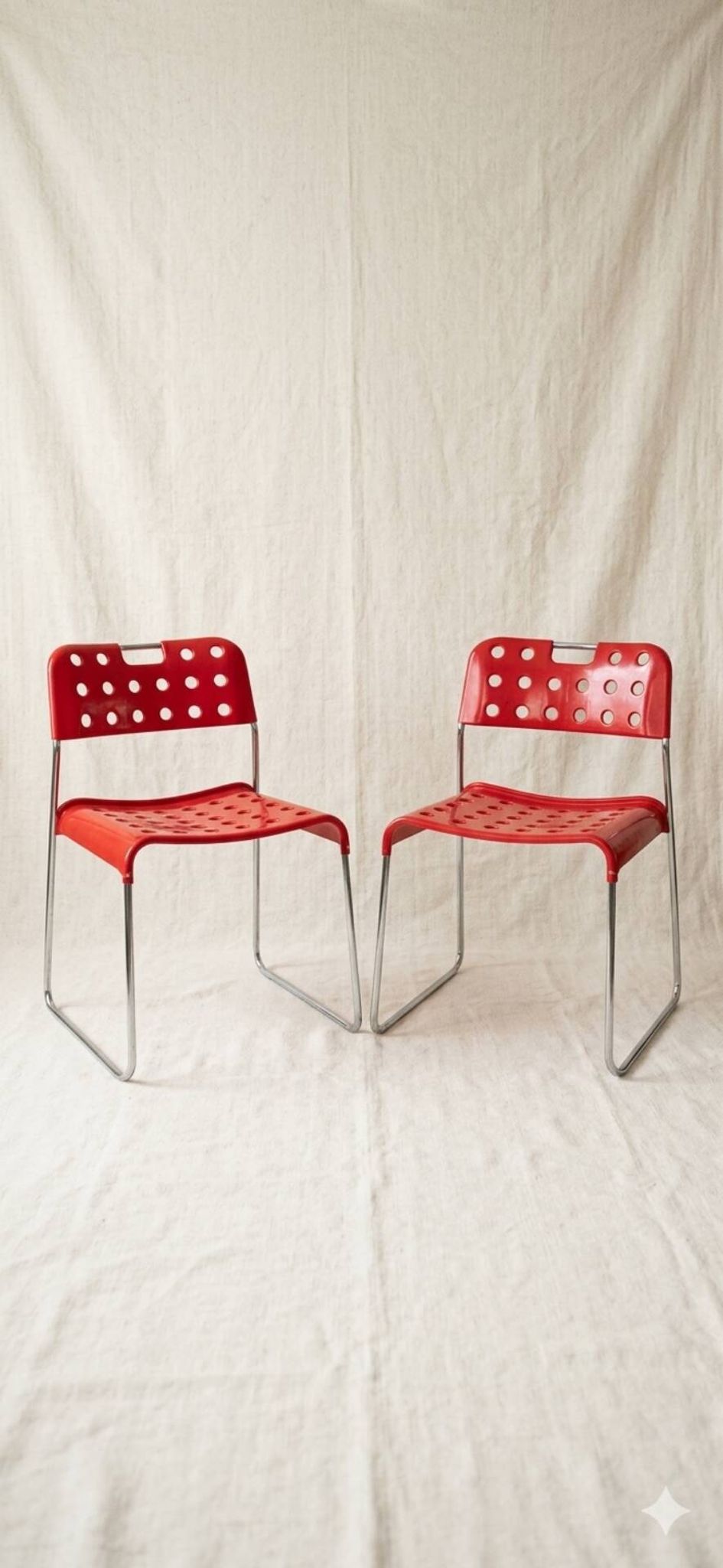 Omstak chair by Rodney Kinsman, vintage red metal.