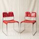 Omstak chair by Rodney Kinsman, vintage red metal.