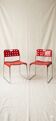 Omstak chair by Rodney Kinsman, vintage red metal.