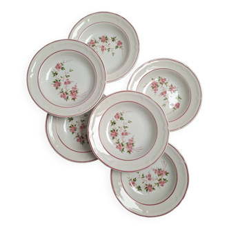 Vintage pink soup plates
