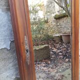 Old beveled wooden frame mirror 159x60cm