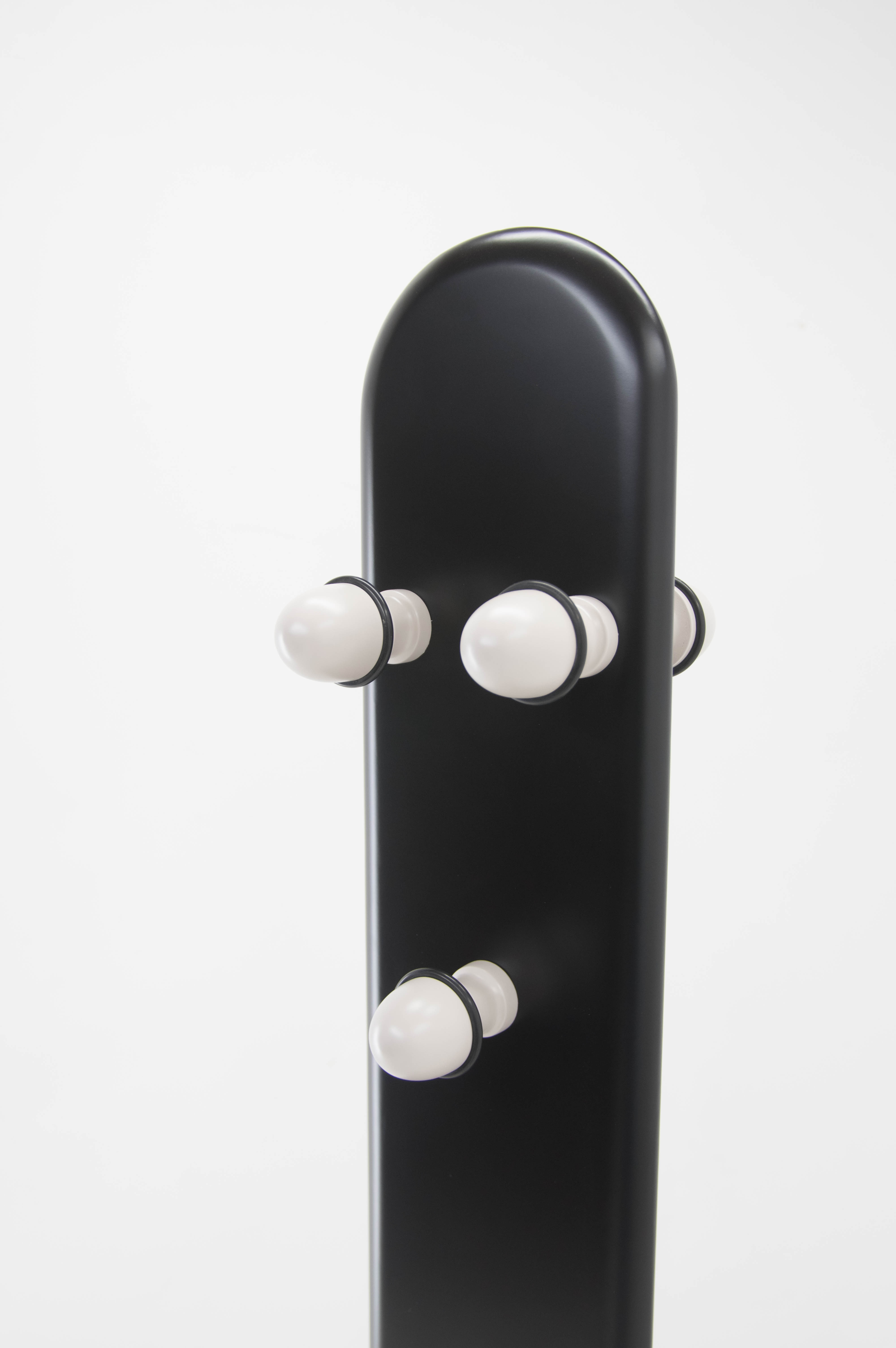 Wood and Marble Design Coat Stand, Italy, 1970s
