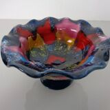 French multicoloured studio ceramic bowl from Vallauris, 1970s