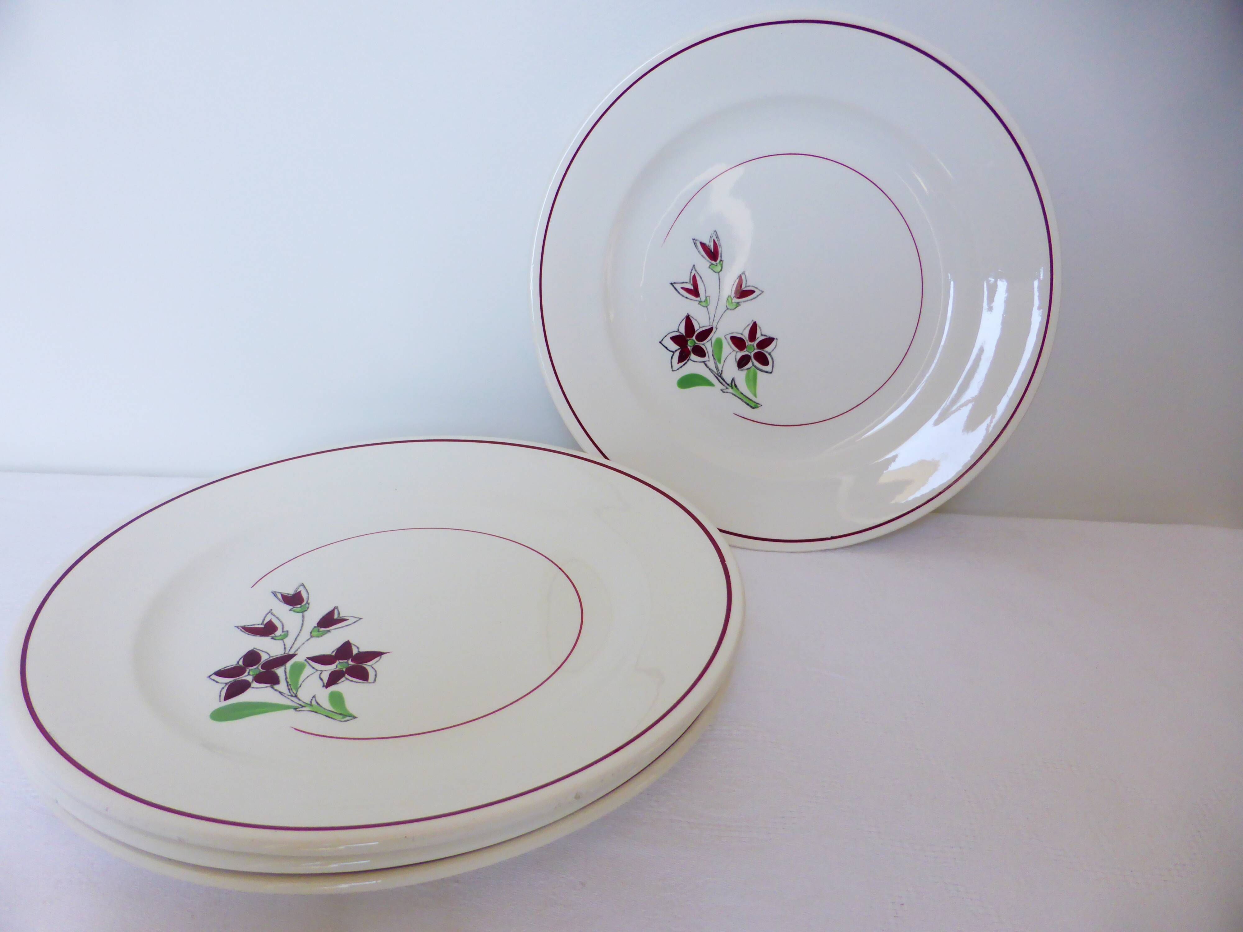 Set of 4 vintage dinner plates from the Salins factory 210636