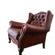Vintage Chesterfield armchair in Oxford Blood leather / single seat