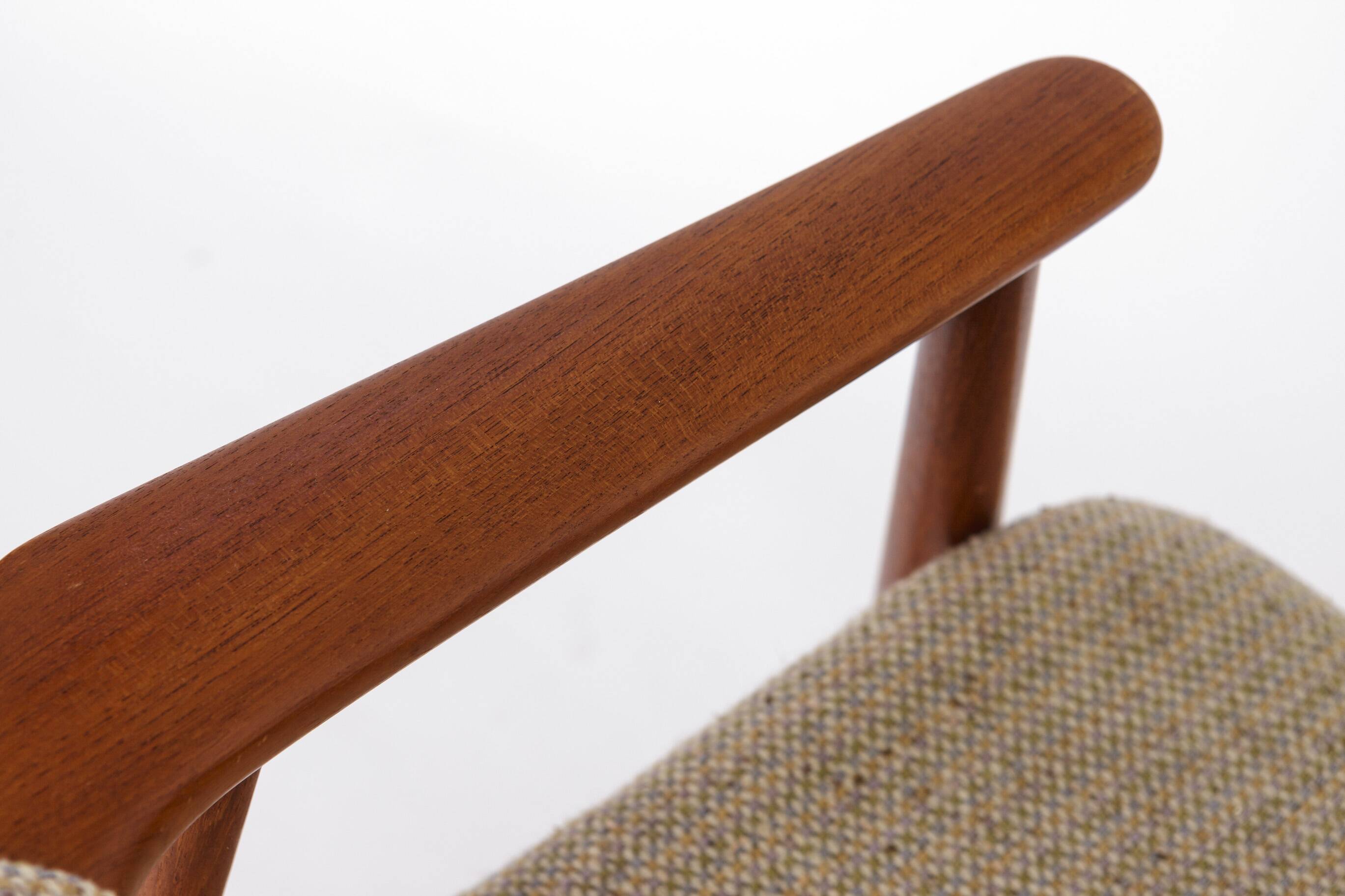 5 Erik Kirkegaard Chairs, 1960s, Vintage, for Glostrup, model GM11, Danish, Teak