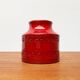 Italian red ceramic vase from the mid-century by Aldo Londi for Bitossi, 1960s.