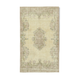 Handwoven contemporary anatolian beige carpet 157 cm x 274 cm