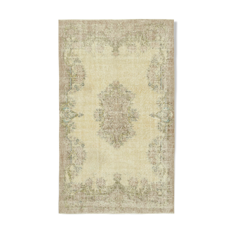 Handwoven contemporary anatolian beige carpet 157 cm x 274 cm