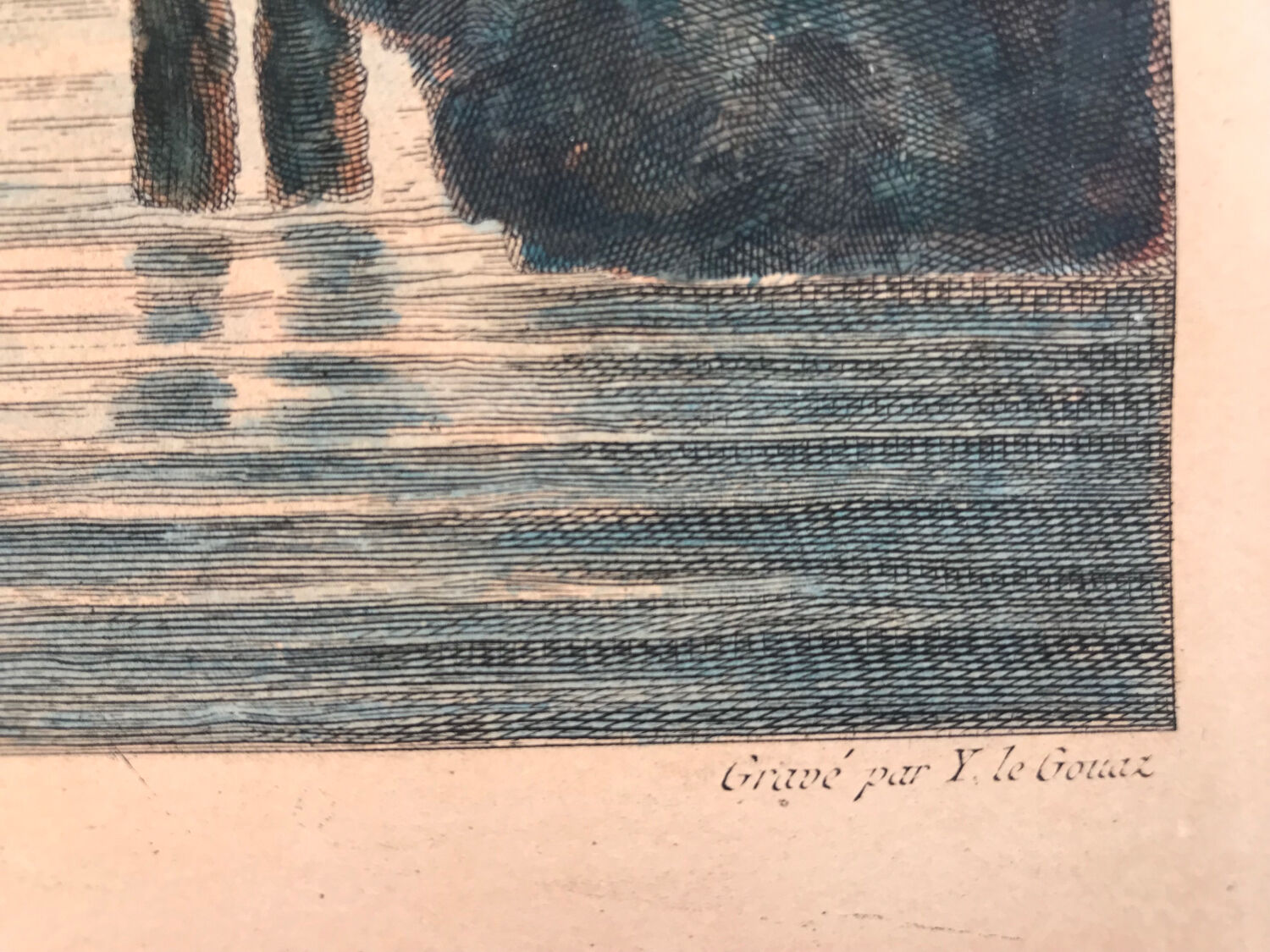 Fishing during the day. Etching enhanced.