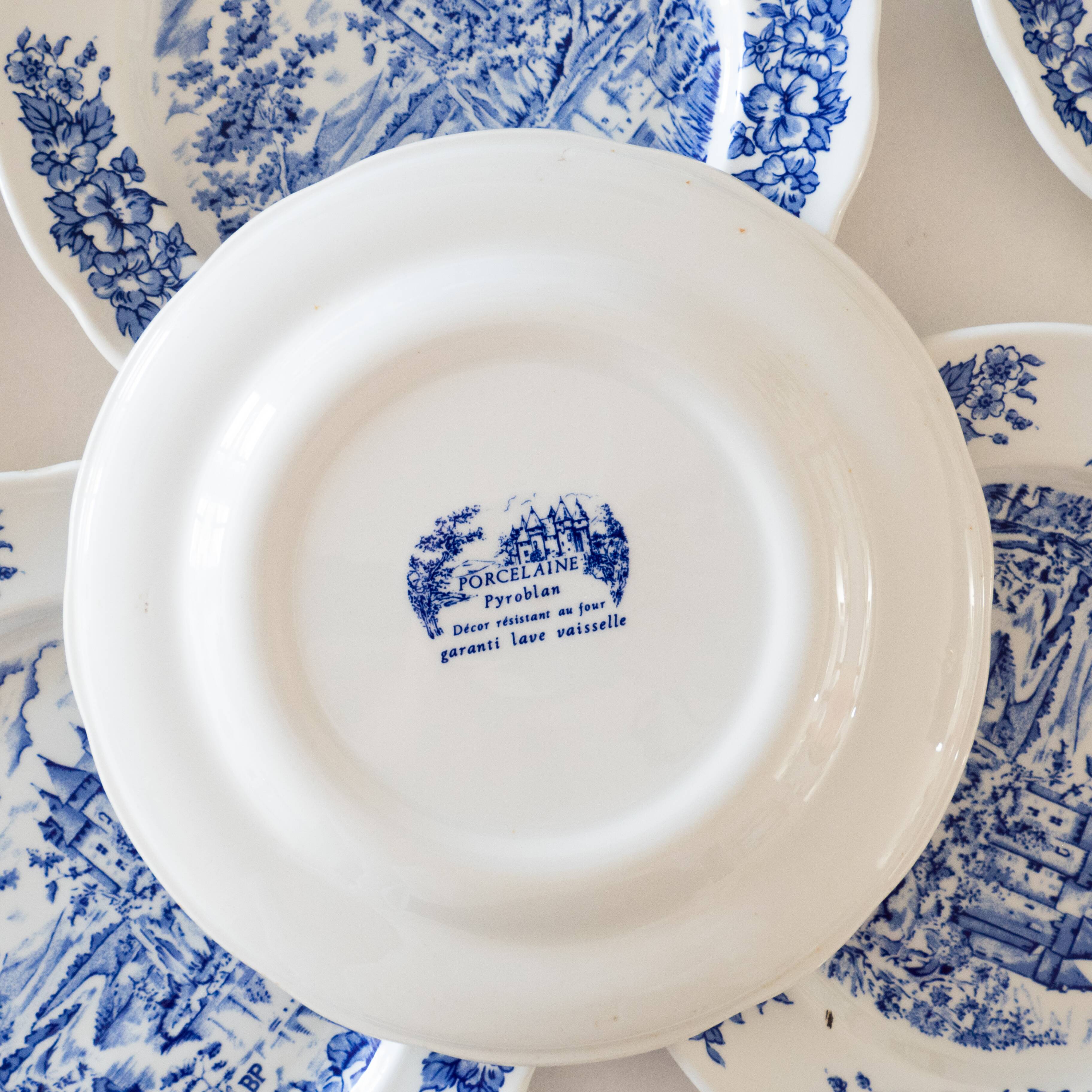 5 vintage collector's plates in pyroblan porcelain BP
