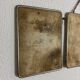 Vintage 1930s triptych barber mirror, beveled black crystal - 25 x 59 cm