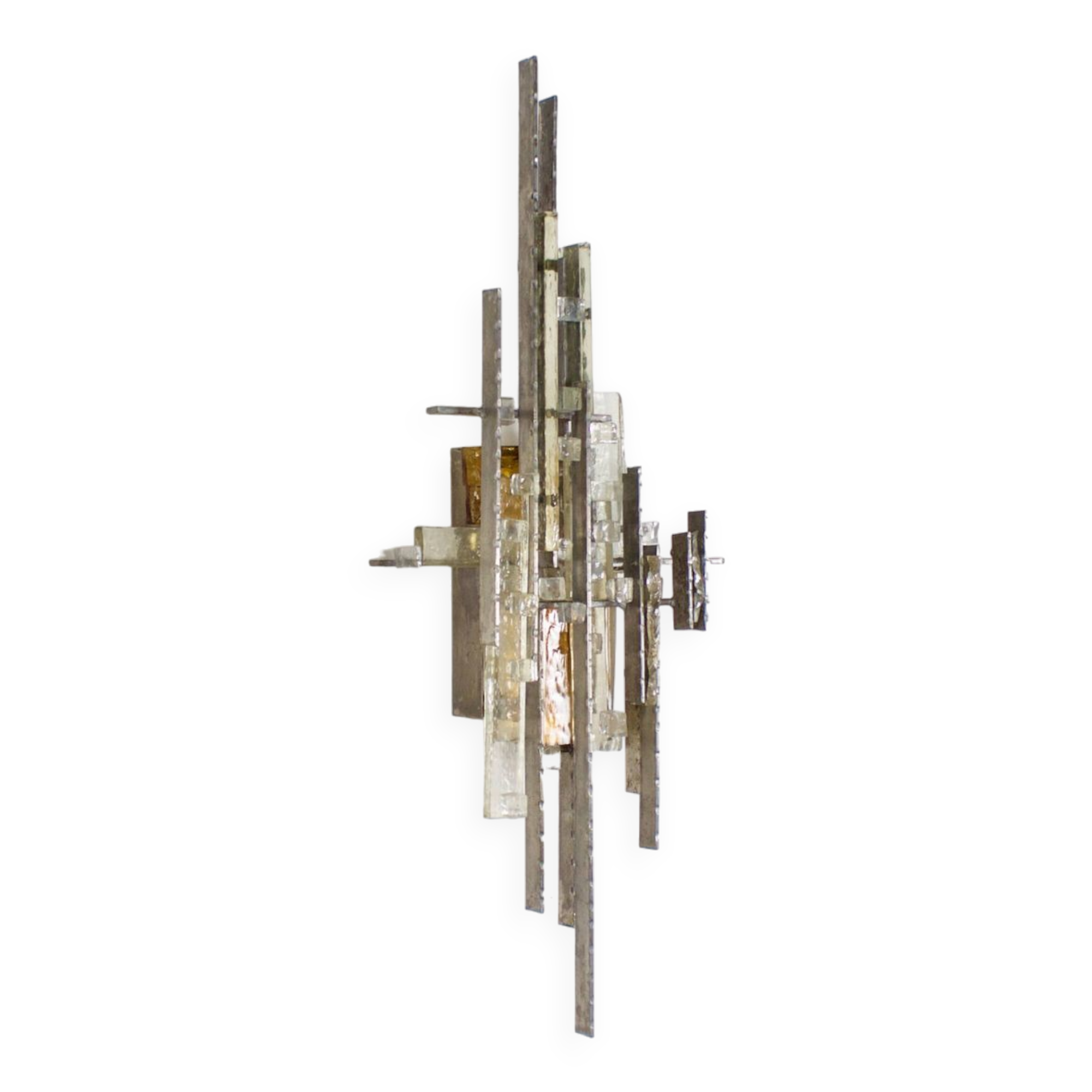 Very Large Brutalist Sconce by Albano Poli for Poliarte, 1970s