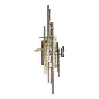 Very Large Brutalist Sconce by Albano Poli for Poliarte, 1970s