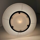 Pair of Holophane industrial design ball pendant lights