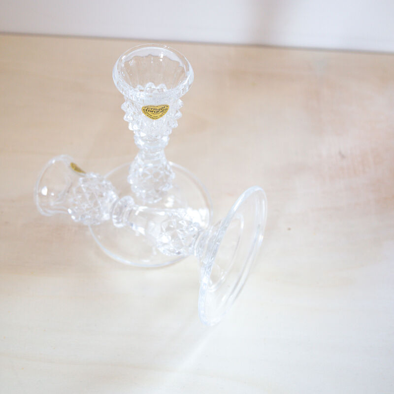 2 candle holders in arque crystal