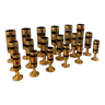 Set of 18 cups, in Murano glass, old, gilded