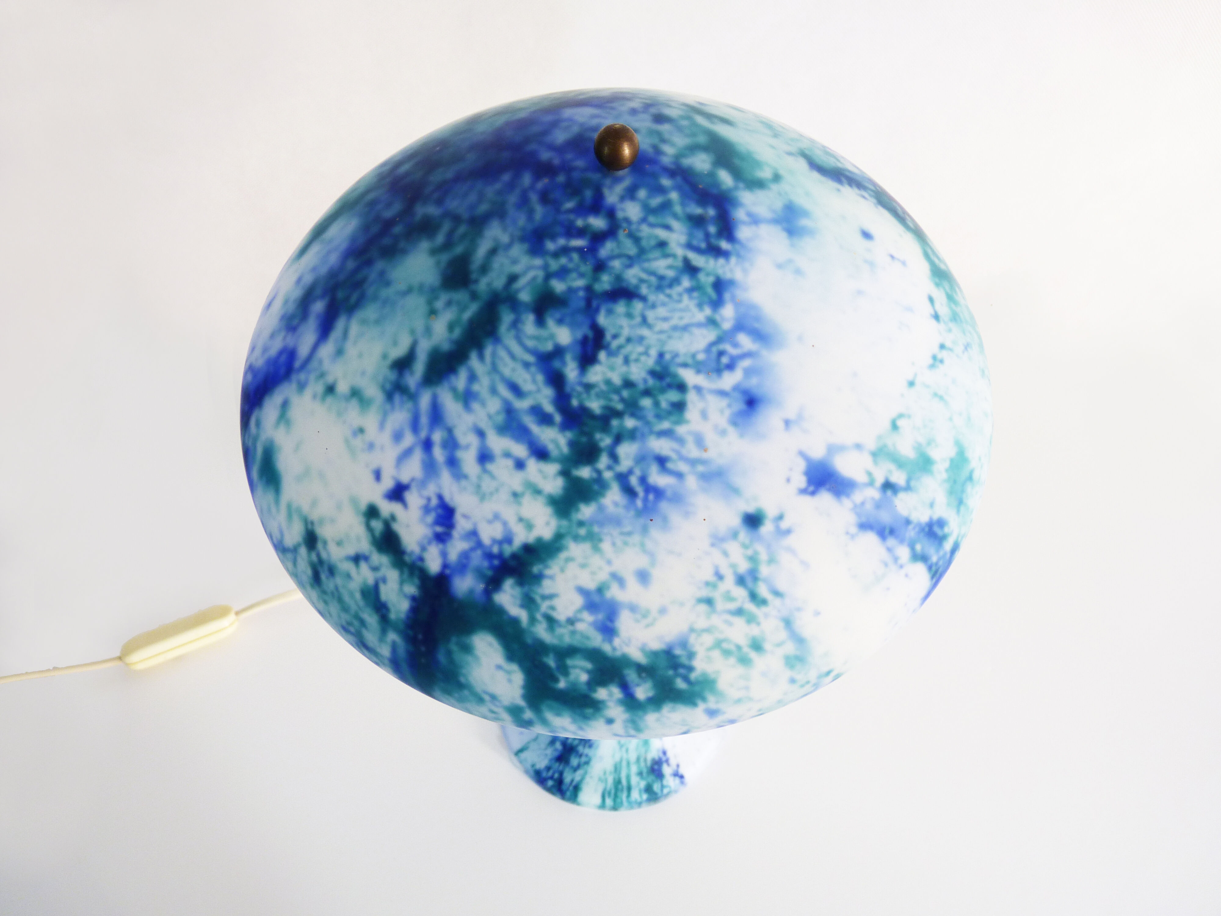 Glass paste mushroom lamp, swivel head, years 60